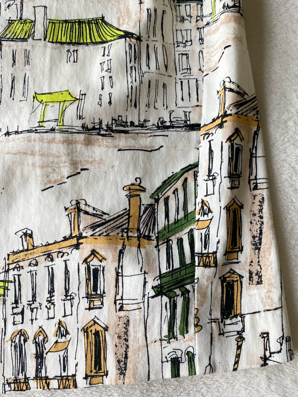 Chetta B Venetian Canal Gondola Print Sleeveless Shift Dress Size 8 - Picture 7 of 15